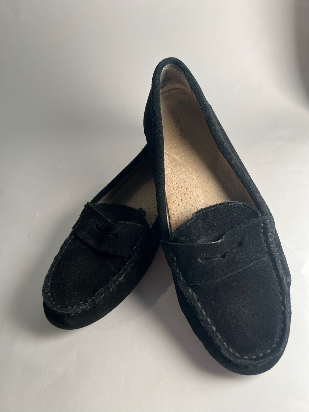 Merona Black Comfort Suede Penny Loafers - Women Size 7.5